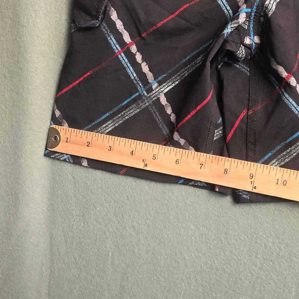 Quiksilver Boys Plaid Board Shorts Black Blue Red Swim Trunks‎ Size 6 2540565059